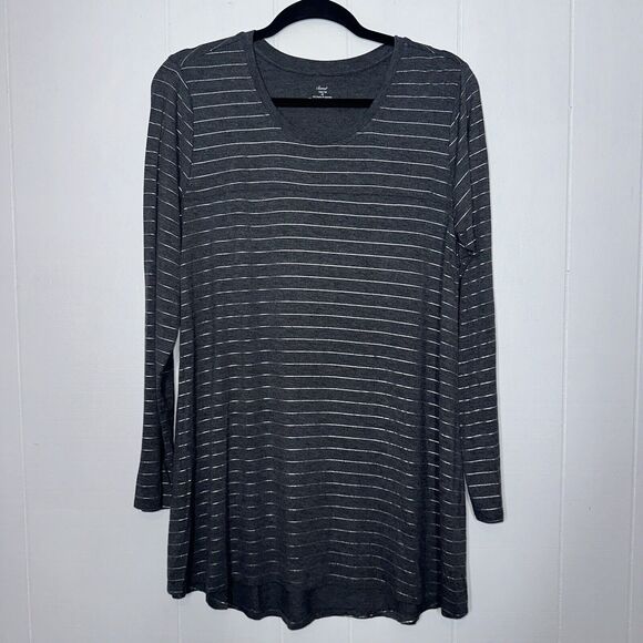 Soma Women’s Striped Tunic Tee Gray Silver Size Medium - Picture 1 of 4